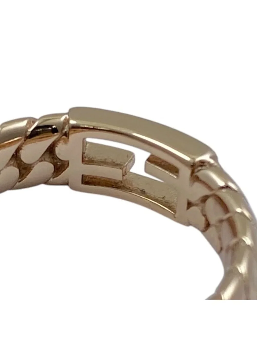 Fendi Bucket Ring FF Logo Accessory Gold Plated